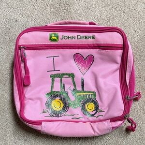 John Deere Pink and Green Tractor Kids Lunch Bag